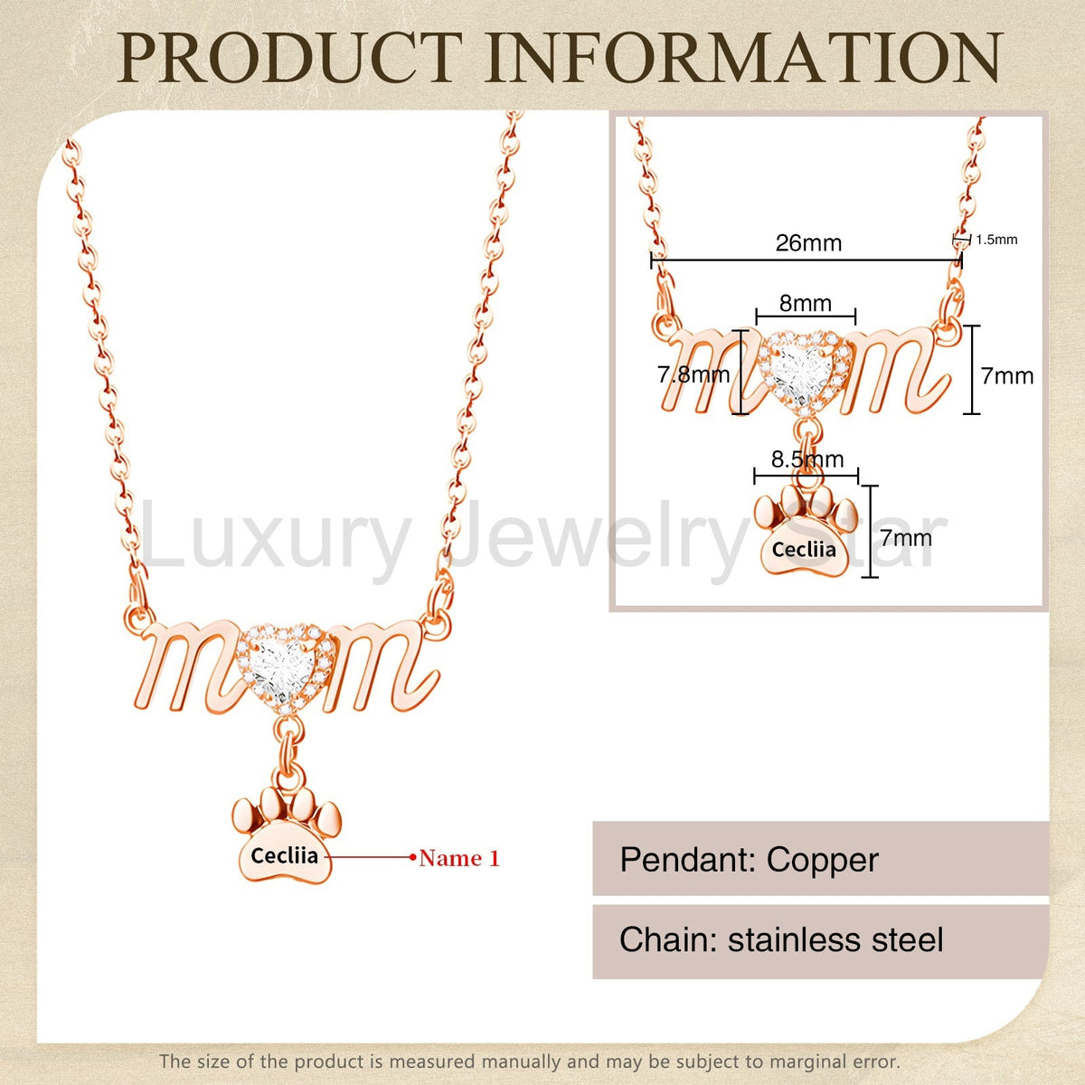 Mother's Day Paw Shape Necklace - image 10