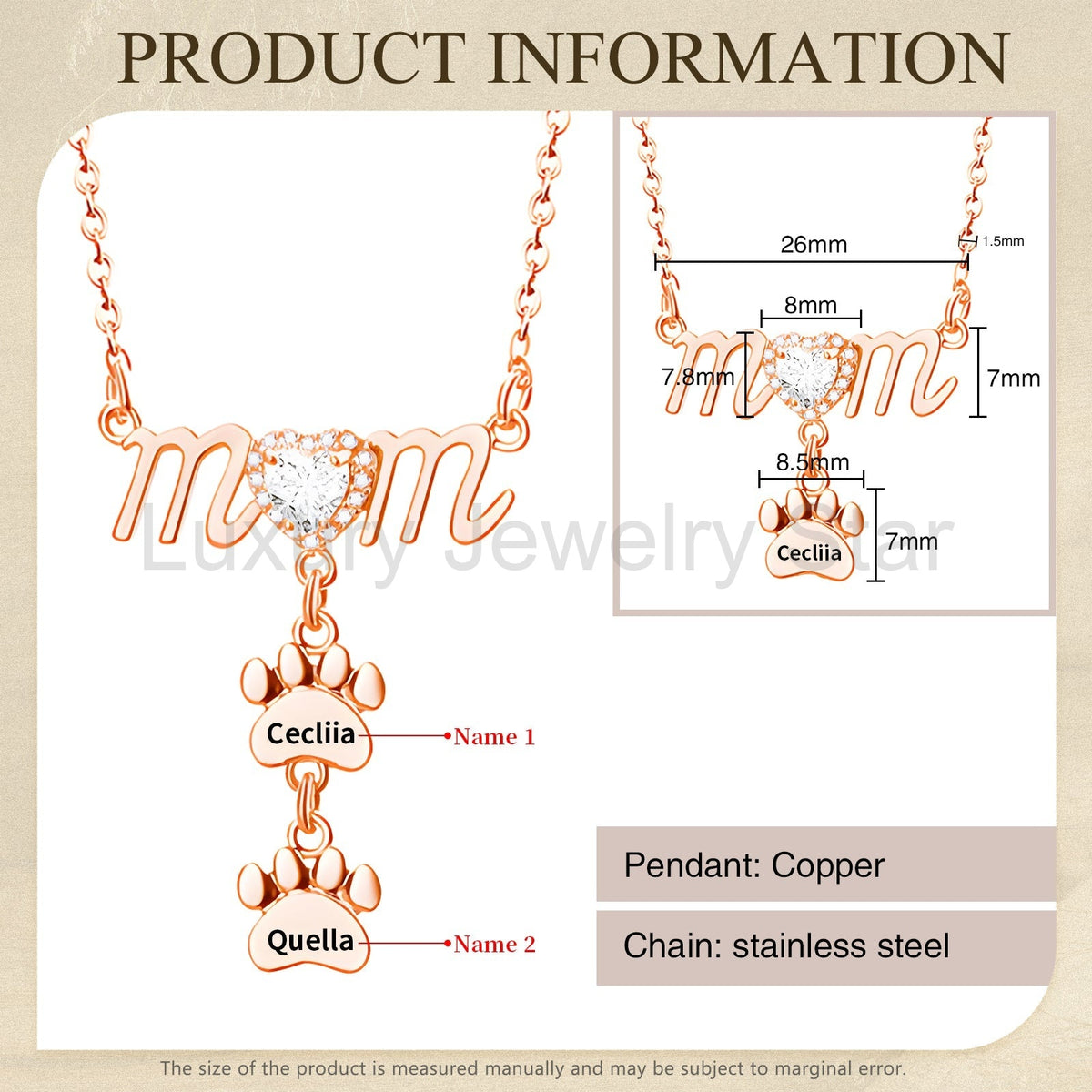 Mother's Day Paw Shape Necklace - image 11