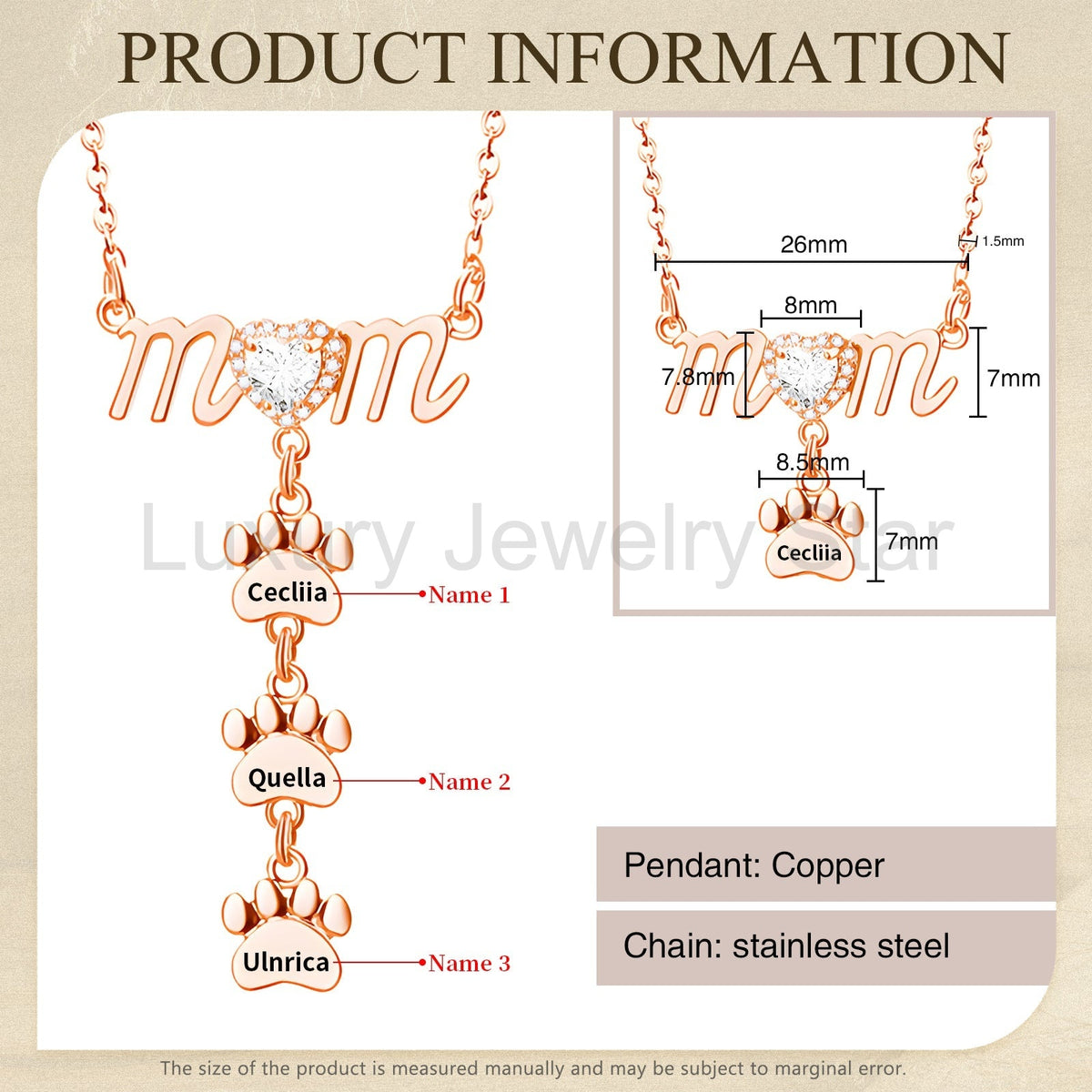 Mother's Day Paw Shape Necklace - image 12
