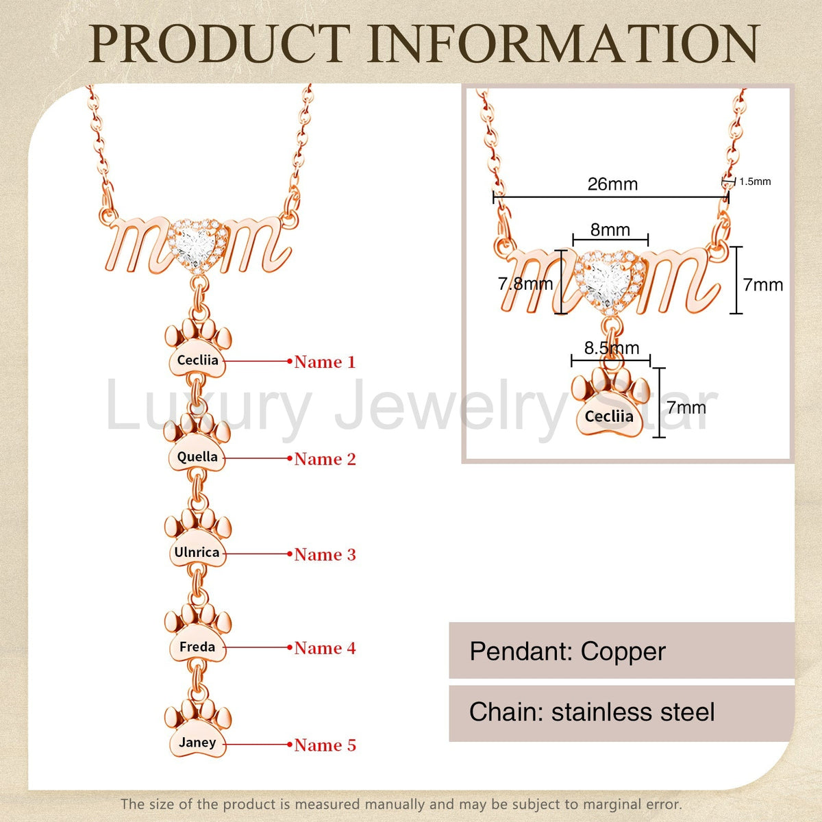 Mother's Day Paw Shape Necklace - image 14