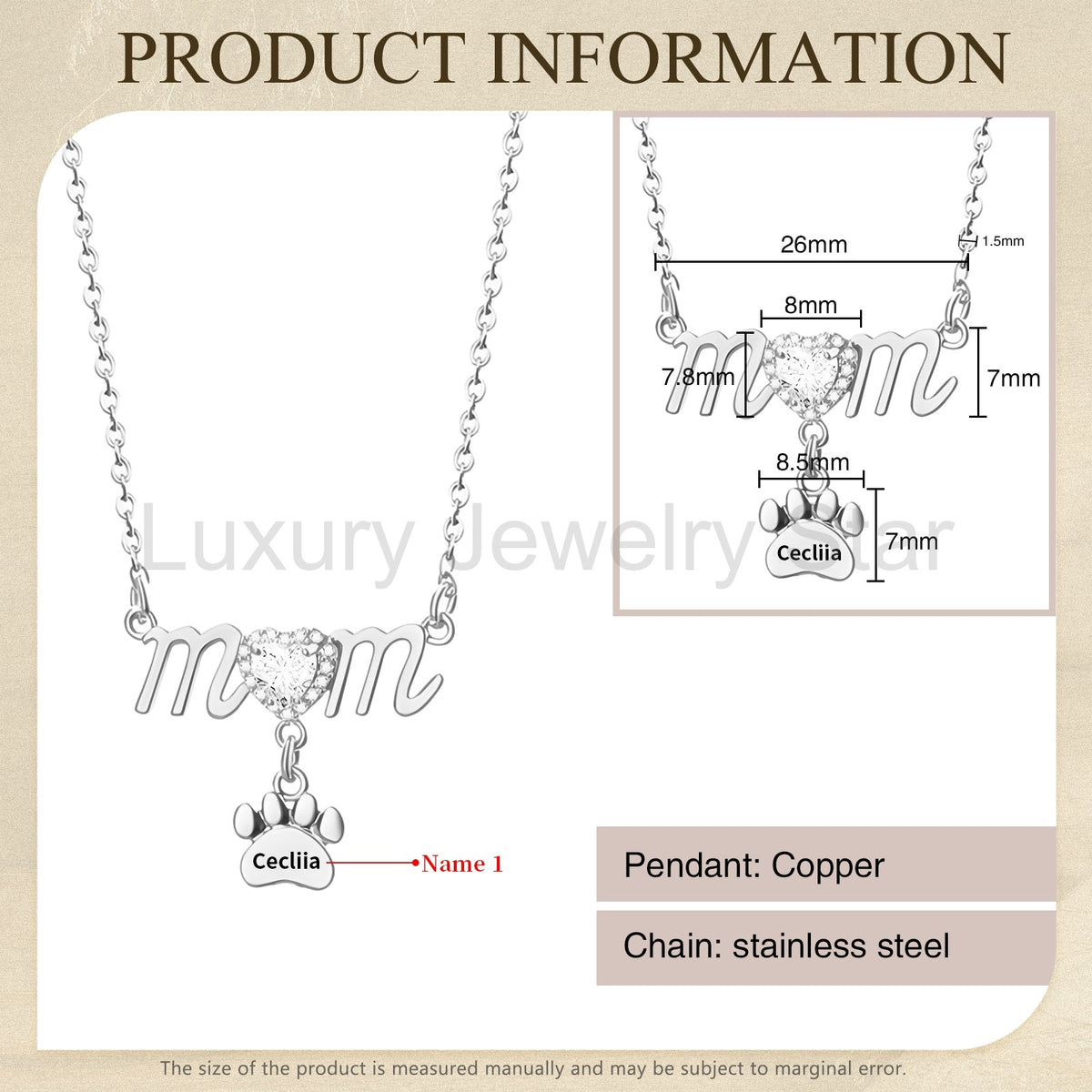 Mother's Day Paw Shape Necklace - image 15