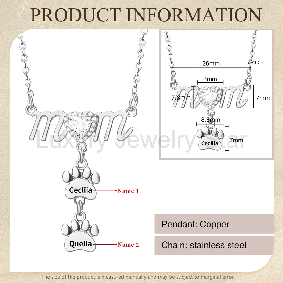 Mother's Day Paw Shape Necklace - image 16
