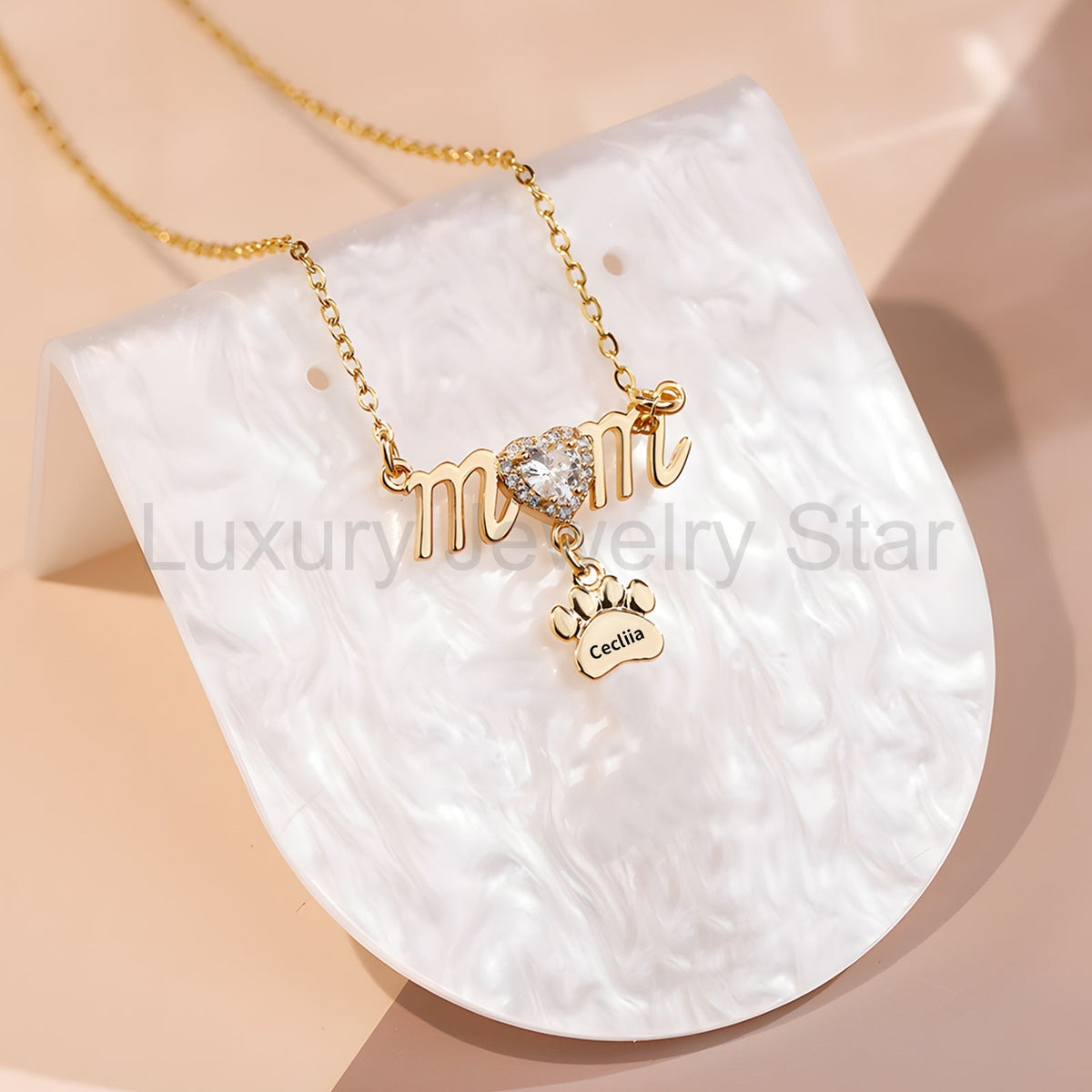 Mother's Day Paw Shape Necklace - image 3
