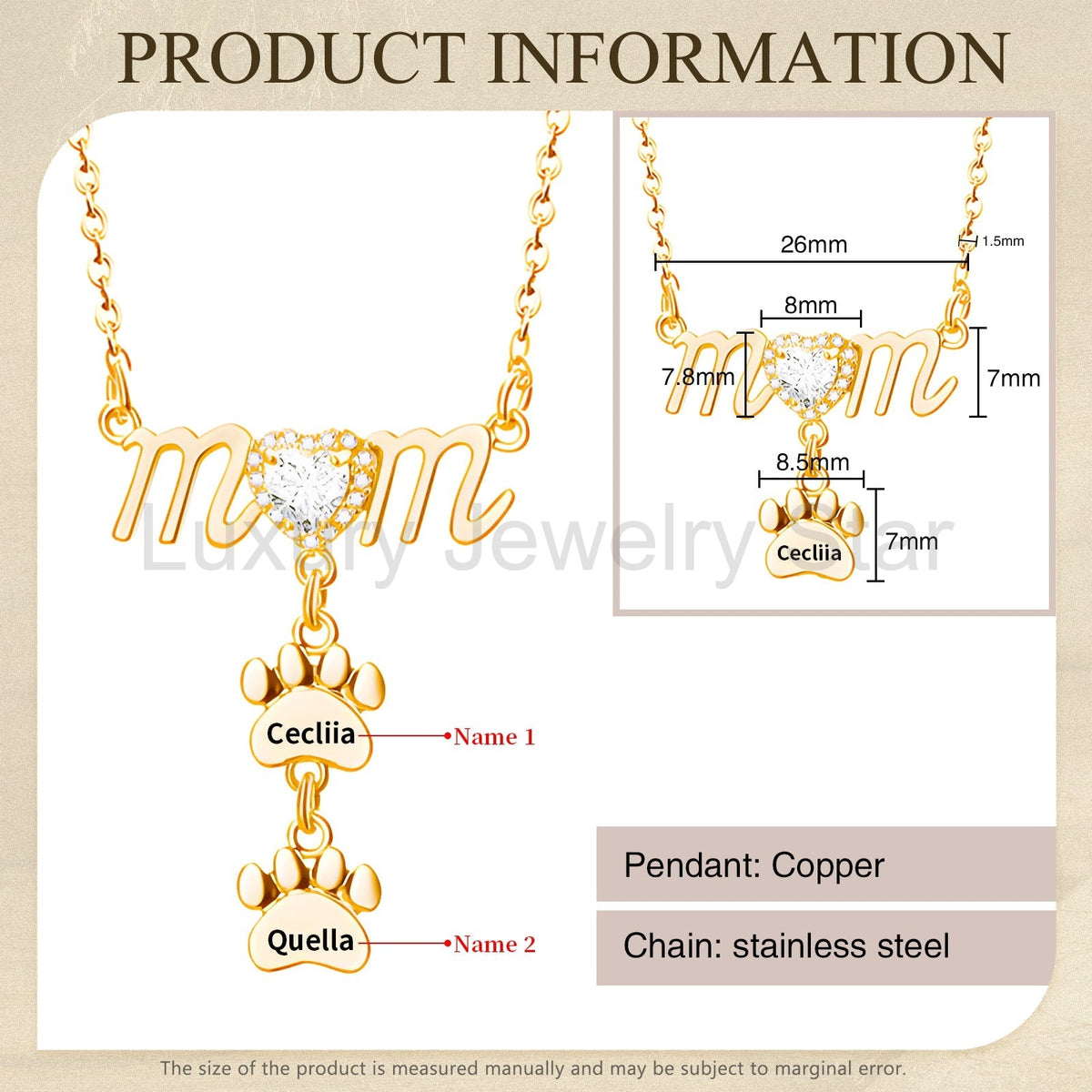 Mother's Day Paw Shape Necklace - image 6