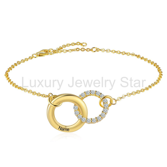 Personalized S925 Silver Circle Ring Bracelet