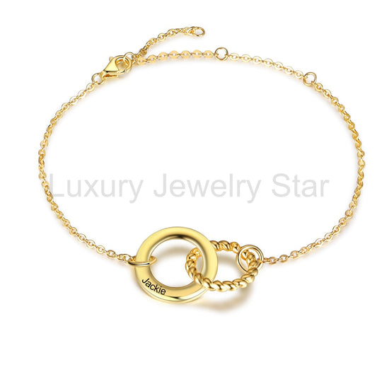 Personalized S925 Silver Circle Ring Bracelet - image 2