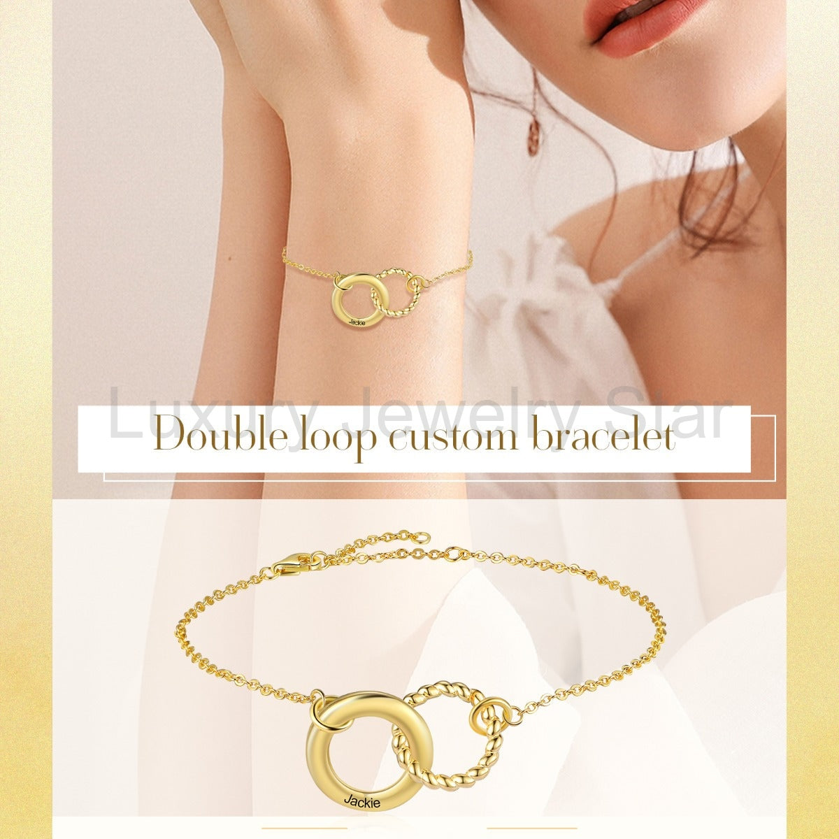 Personalized S925 Silver Circle Ring Bracelet - image 3