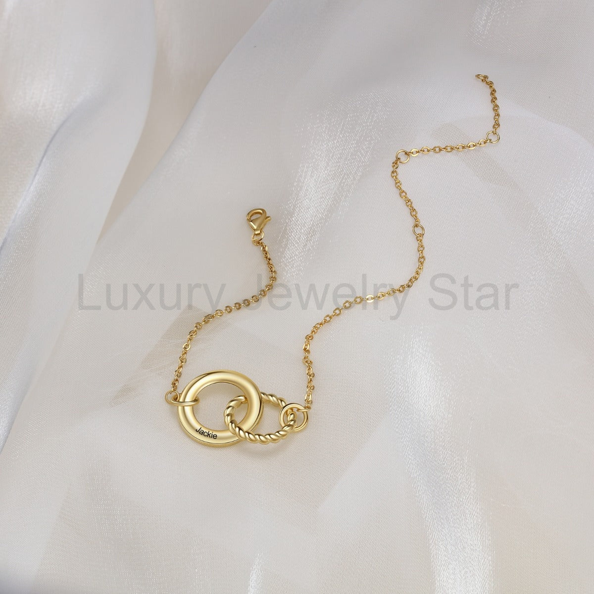 Personalized S925 Silver Circle Ring Bracelet - image 5