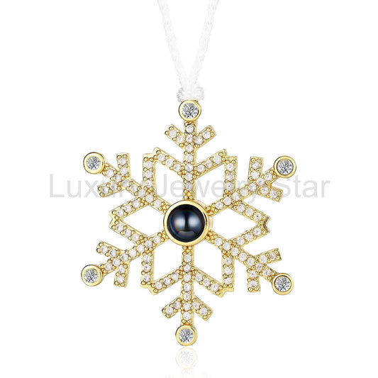 Personalized Snowflake Projection Photo Ornament
