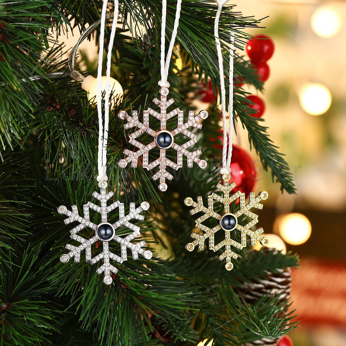 Personalized Snowflake Projection Photo Ornament - image 10