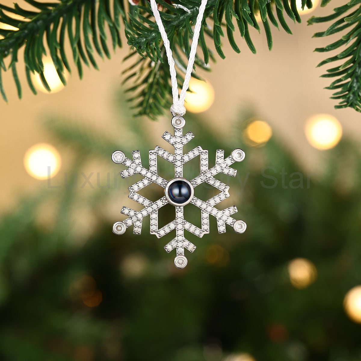 Personalized Snowflake Projection Photo Ornament - image 11