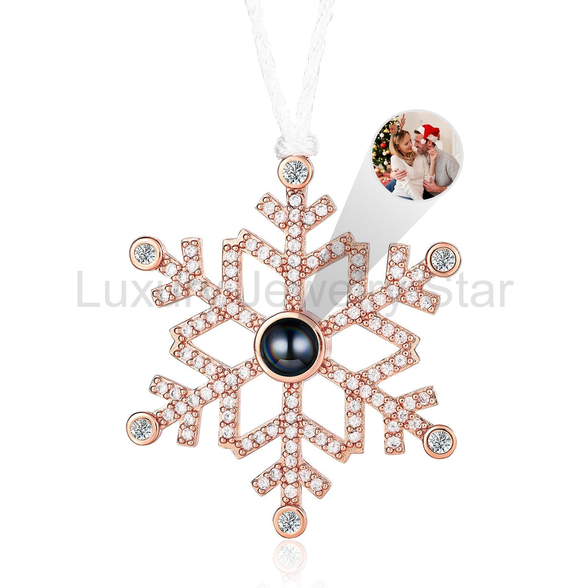 Personalized Snowflake Projection Photo Ornament - image 12
