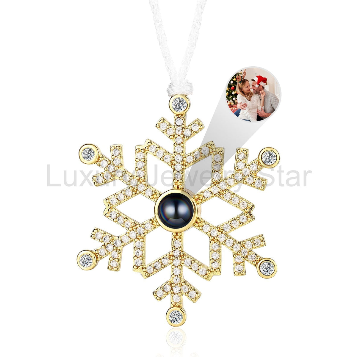 Personalized Snowflake Projection Photo Ornament - image 13