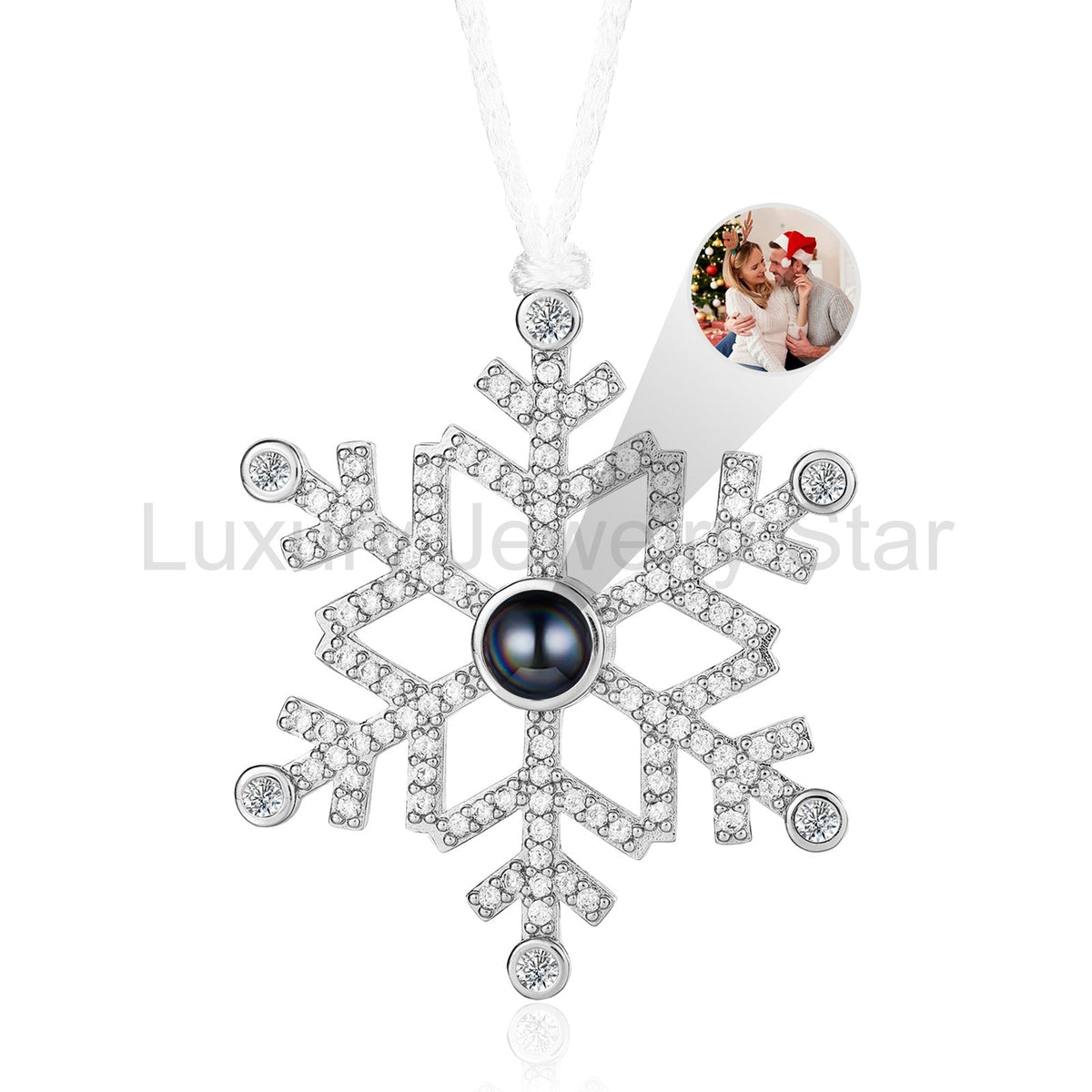 Personalized Snowflake Projection Photo Ornament - image 14