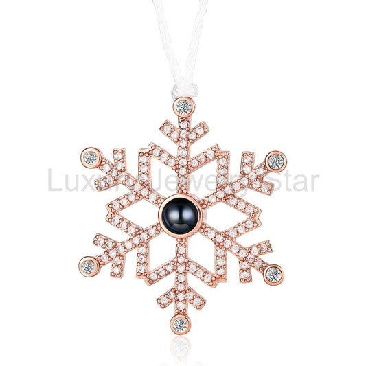 Personalized Snowflake Projection Photo Ornament - image 2