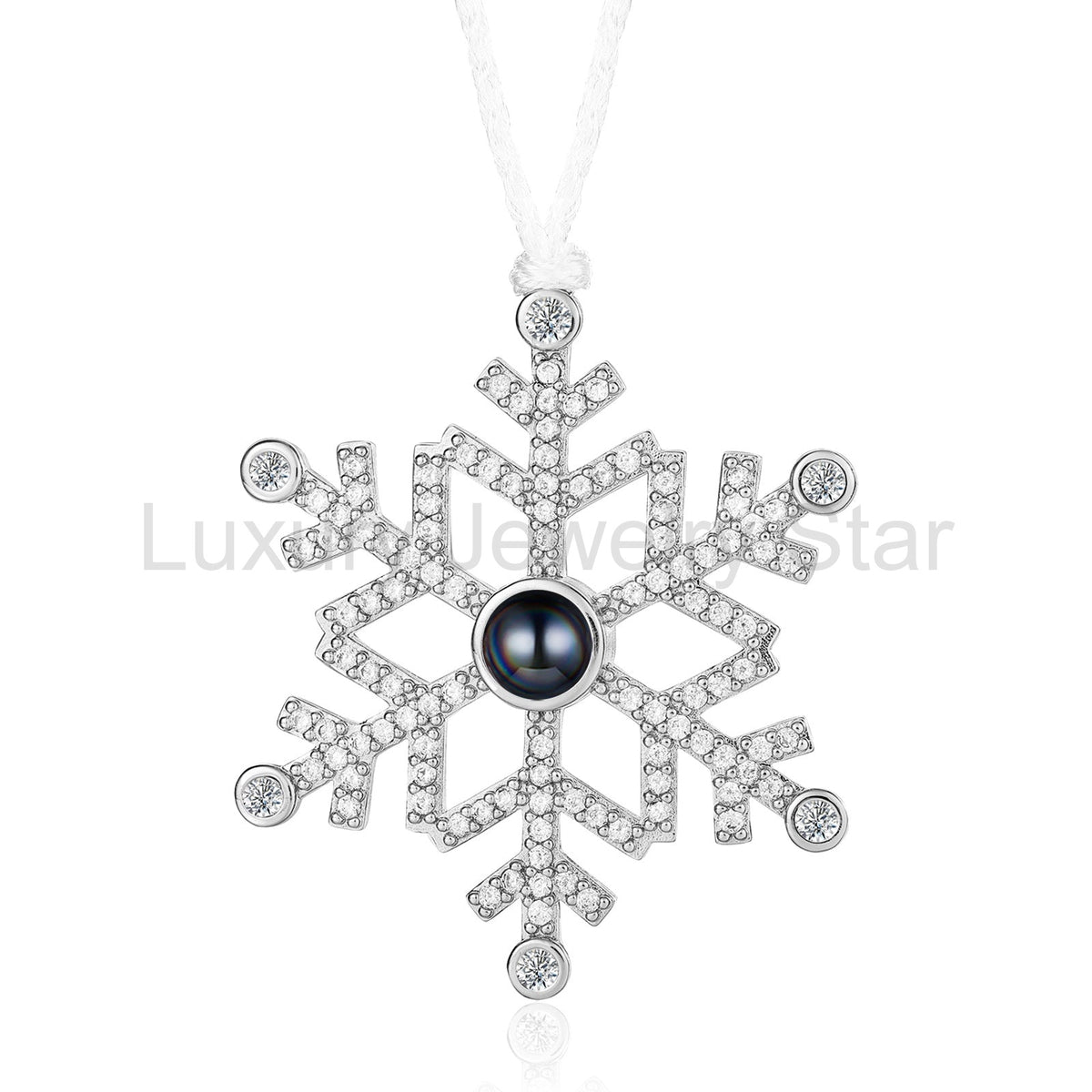 Personalized Snowflake Projection Photo Ornament - image 3
