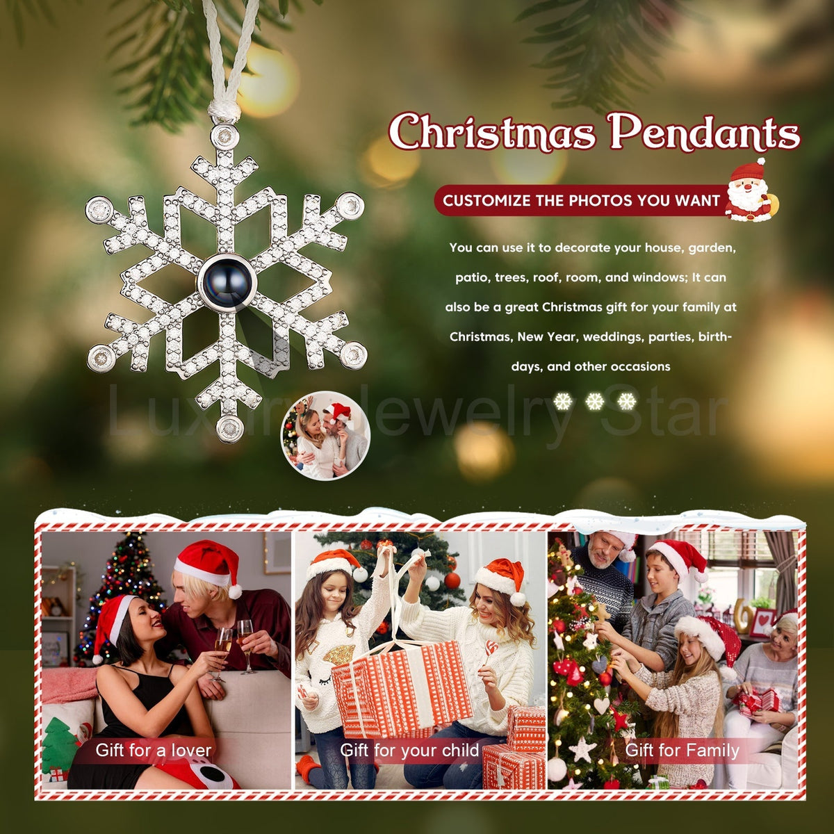 Personalized Snowflake Projection Photo Ornament - image 7