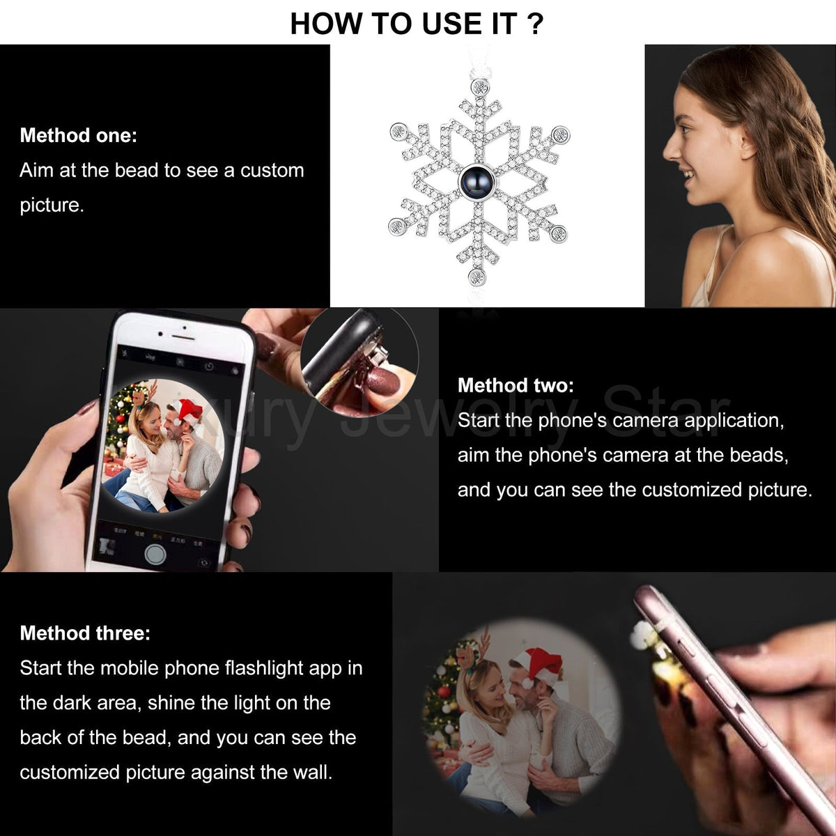Personalized Snowflake Projection Photo Ornament - image 9