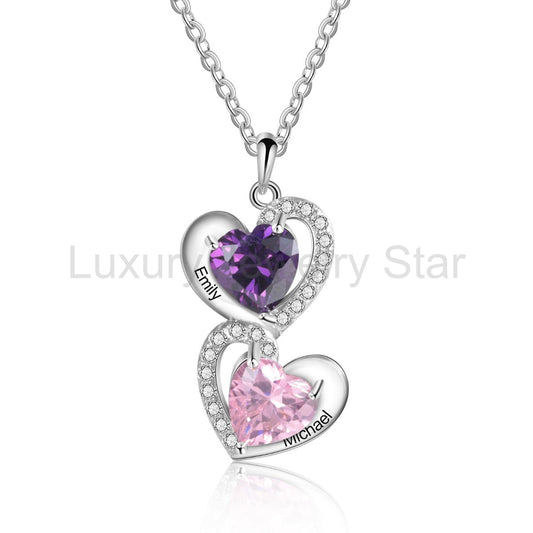 S925 Silver Heart Shape CZ Necklace