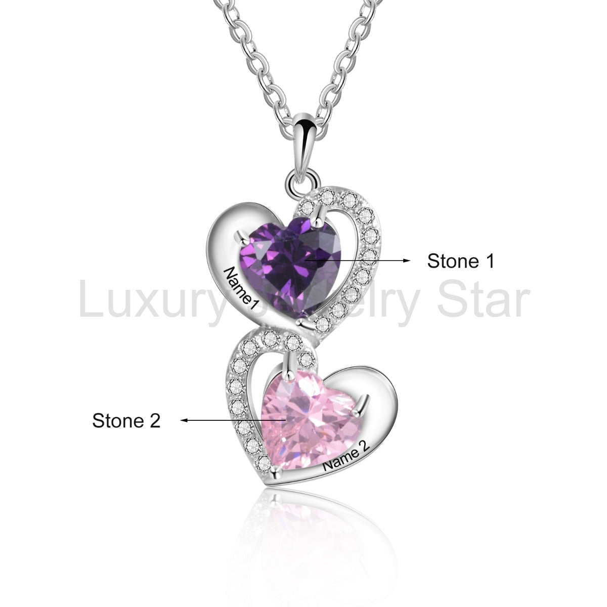 S925 Silver Heart Shape CZ Necklace - image 6