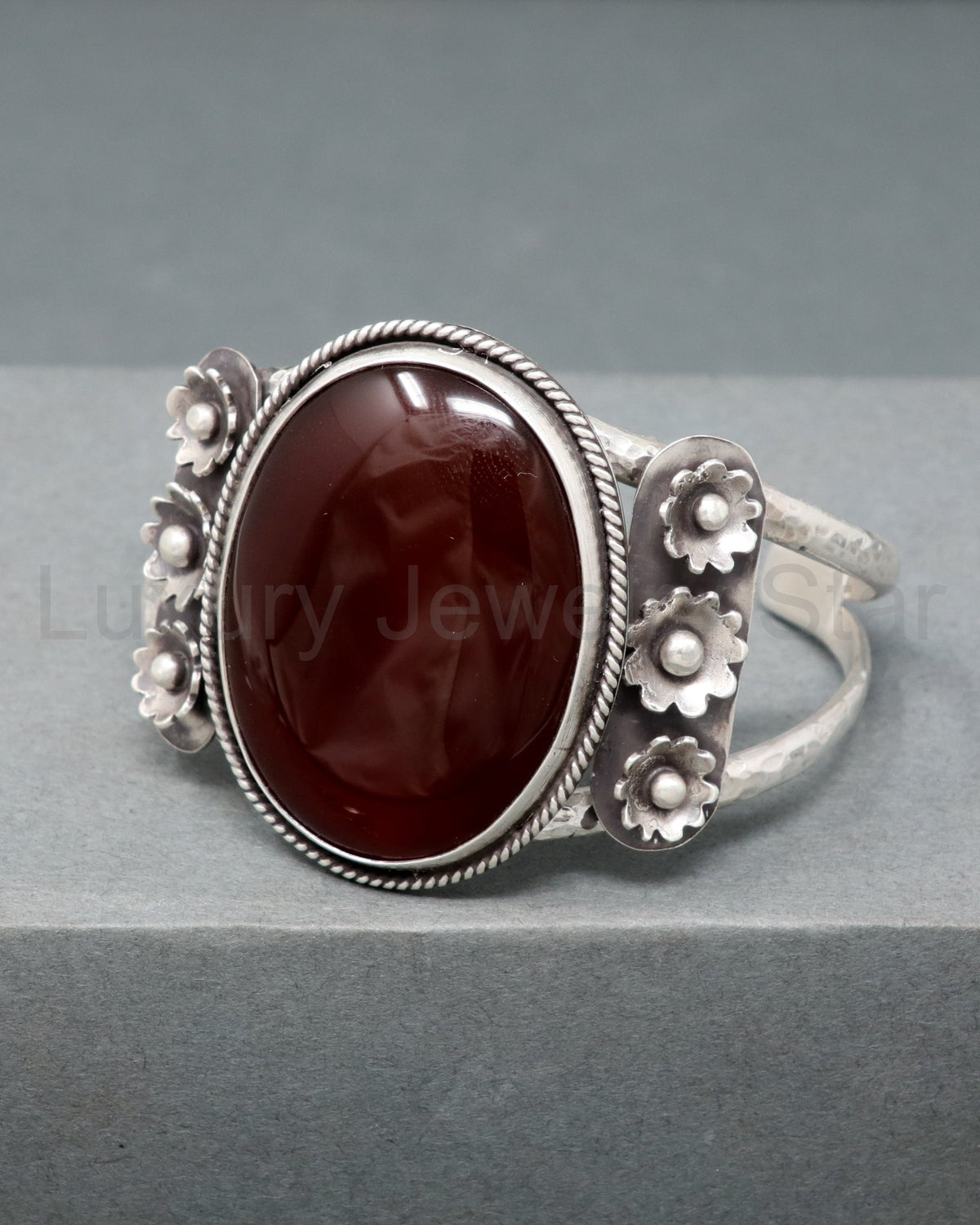 Carnelian Floral Cuff - image 7