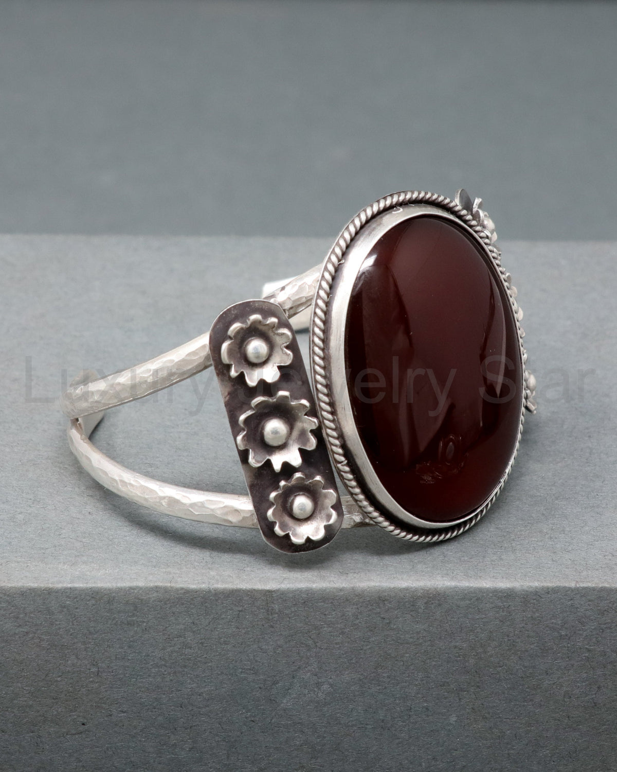 Carnelian Floral Cuff - image 8