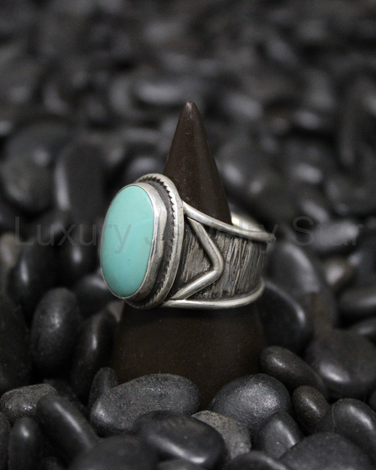 Chunky Turquoise Ring size 8.5 - image 3