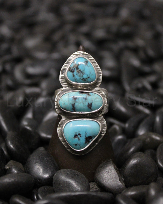 Triple Turquoise Ring Size 6.5