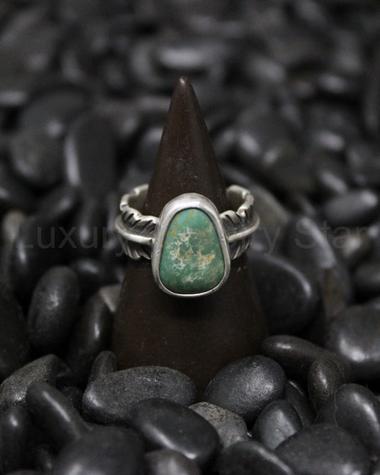 Turquoise Feather Ring size 7