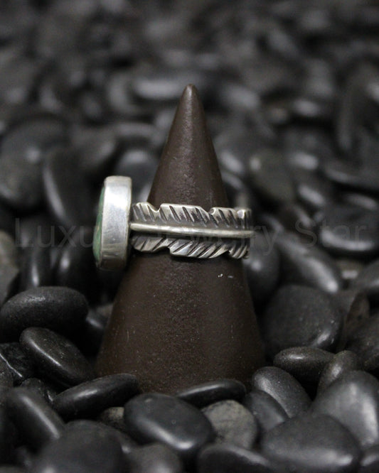 Turquoise Feather Ring size 7 - image 2