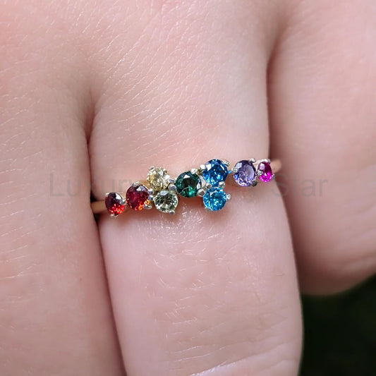 9 Stone Pride Cluster Band