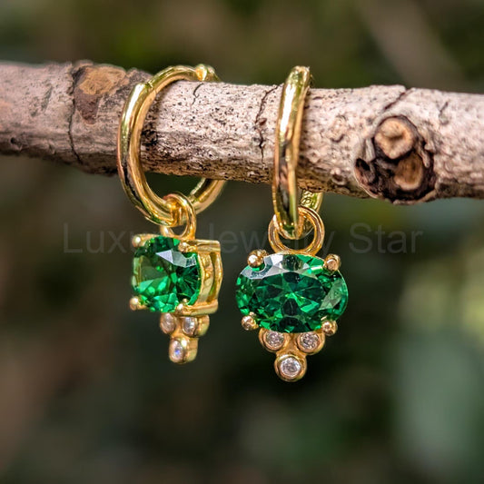 Oval East West Hoop Dangle Earrings