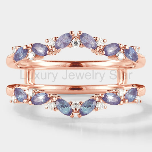 Alexandrite Enhancer Wedding Band