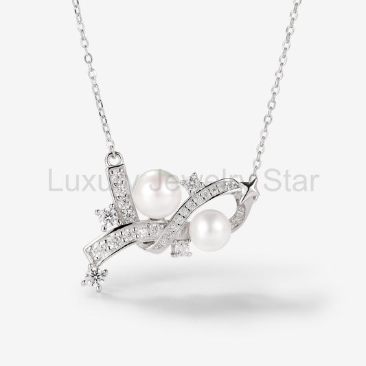 Gemini Zodiac Pearl Necklace