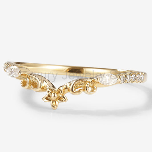 Moissanite Flora Stackable Wedding Band