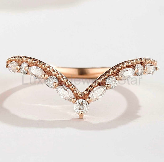 Moissanite Stacking Wedding Band One Piece For Women