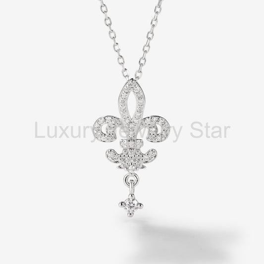 Nature Inspired Iris Flower Necklace