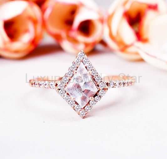 Vintage Moissanite Engagement Ring for Her Love - image 2