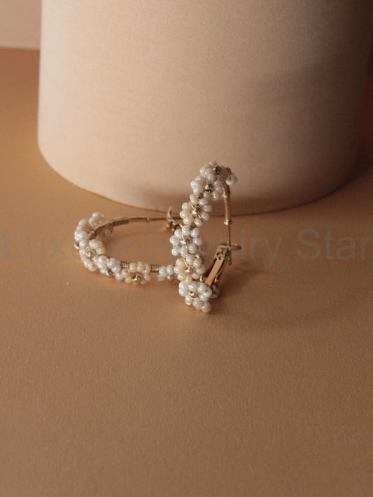 Florianne hoop earrings - Miyuki seed beads