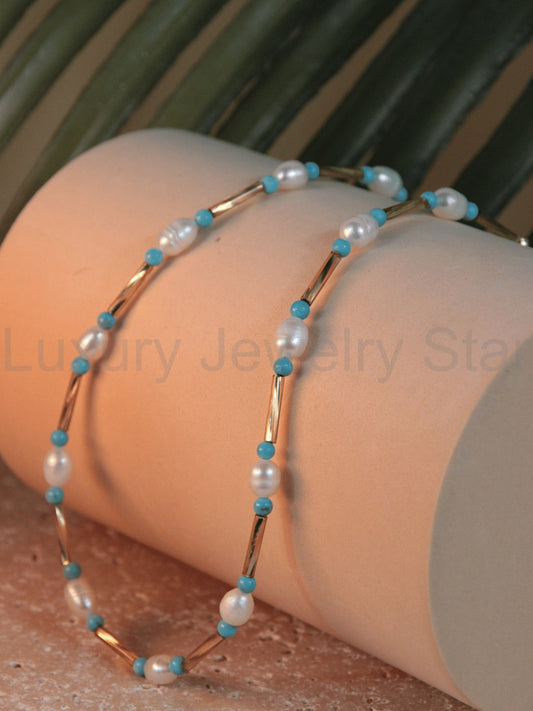MEDUSA choker - Turquoise mother-of-pearl