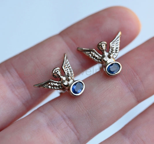 14k Gold Harpy Studs Setting- Made to Order