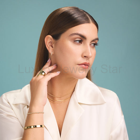 Hannah Herringbone Gold Chain Necklace - image 2