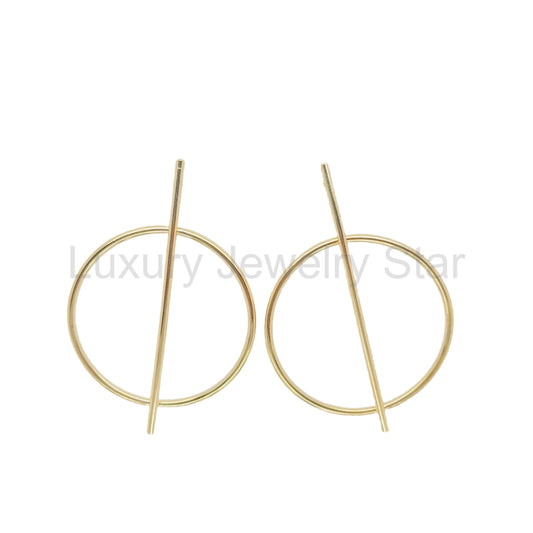 Olivia Gold Hollow Circle Division Earrings