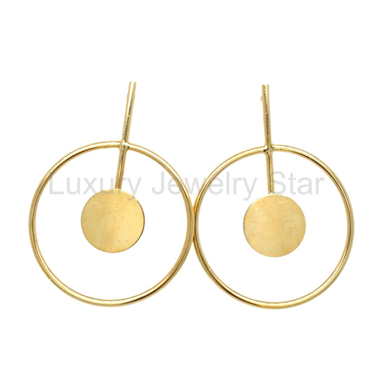 Zoe Solid Gold Circle Earrings