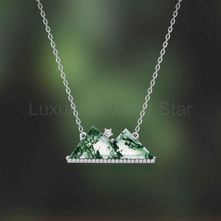 'Verda' The Moss Agate Mountain Range Genuine Gemstone Mountain Necklace - image 2