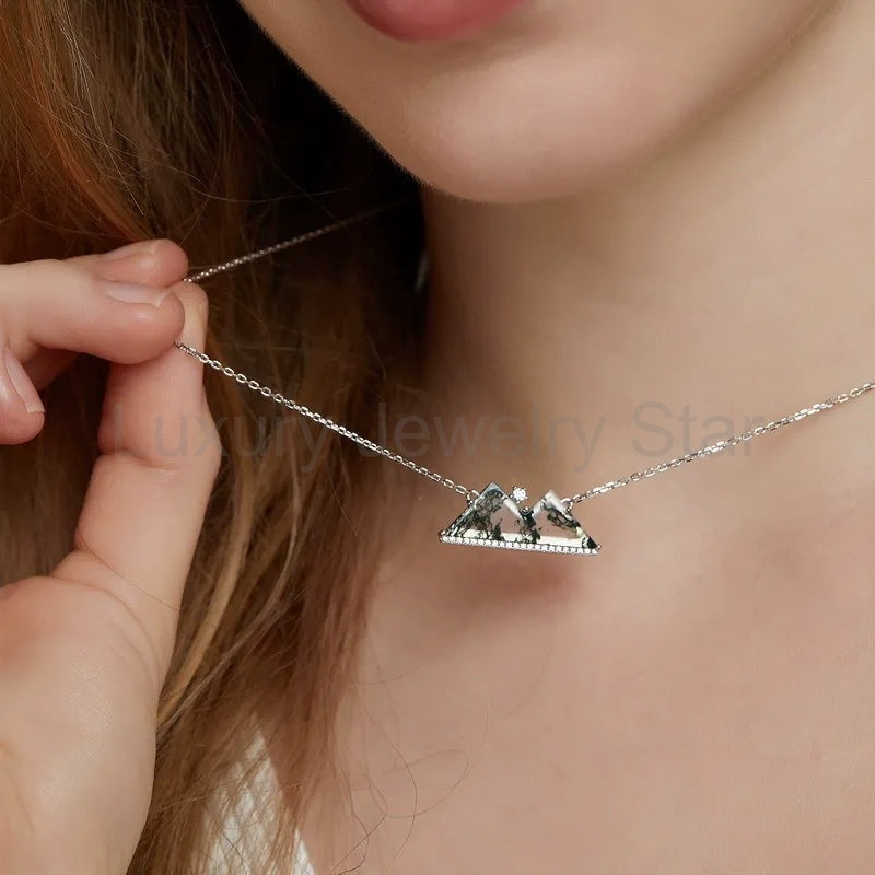 'Verda' The Moss Agate Mountain Range Genuine Gemstone Mountain Necklace - image 5