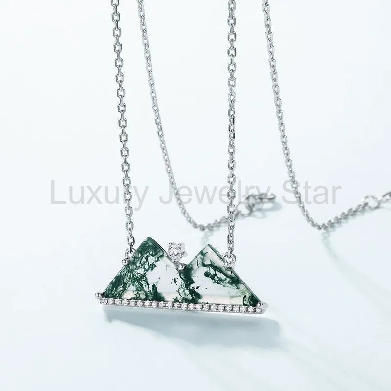 'Verda' The Moss Agate Mountain Range Genuine Gemstone Mountain Necklace - image 6