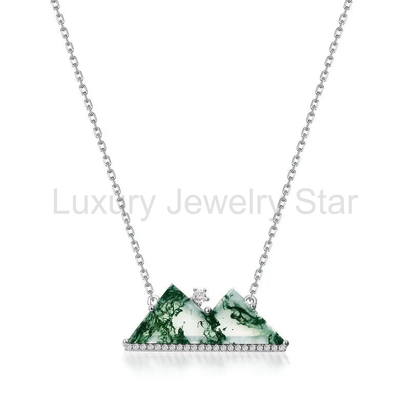 'Verda' The Moss Agate Mountain Range Genuine Gemstone Mountain Necklace - image 8