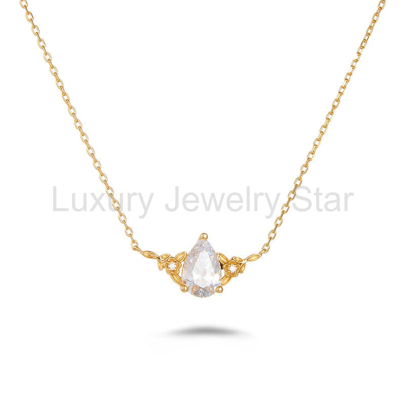 "Eira" Pear Cut Cubic Zirconia Classic Necklace