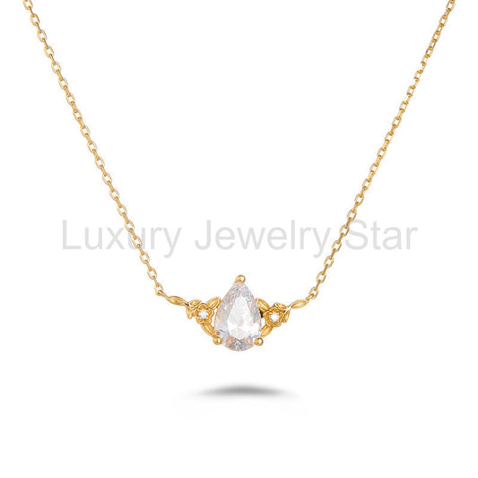 "Eira" Pear Cut Cubic Zirconia Classic Necklace